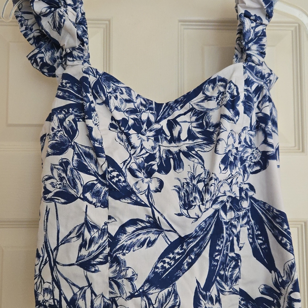 Abercrombie & Fitch Navy and White Patterned Top